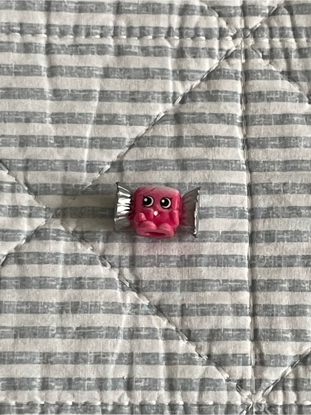 Shopkins Pink Candy Character Figure with Silver Wrapper Accents